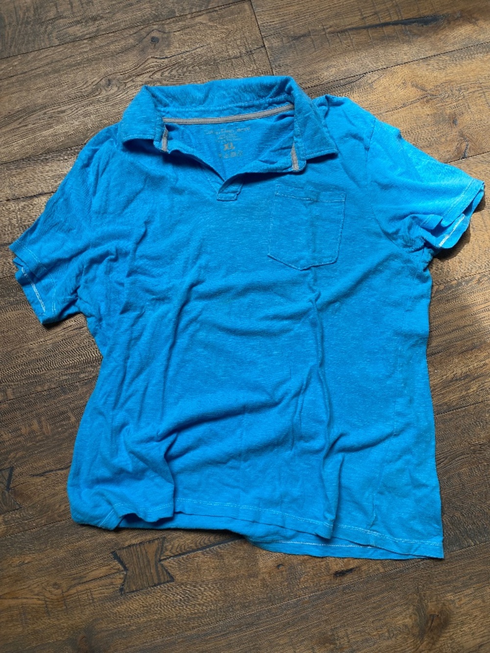 2000s Calvin Klein Jeans Slub Knit Polo | Men's Bright Cerulean Blue Shirt XL